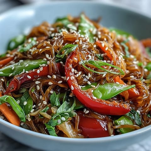 Kelp Noodle Stir-Fry features crisp vegetables and ginger sauce tossed in a wok, served with lime wedges for a bright finish.