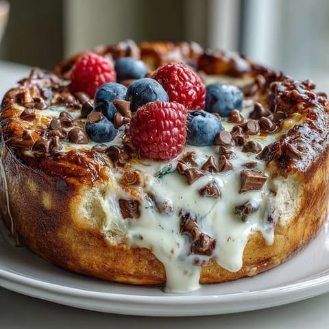Freshly baked protein pancake bowl in a white ramekin, overflowing with plump blueberries and a dollop of creamy Greek yogurt, offering a nutritious morning meal.