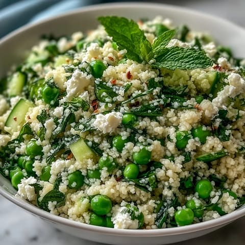 spring pea mint couscous salad