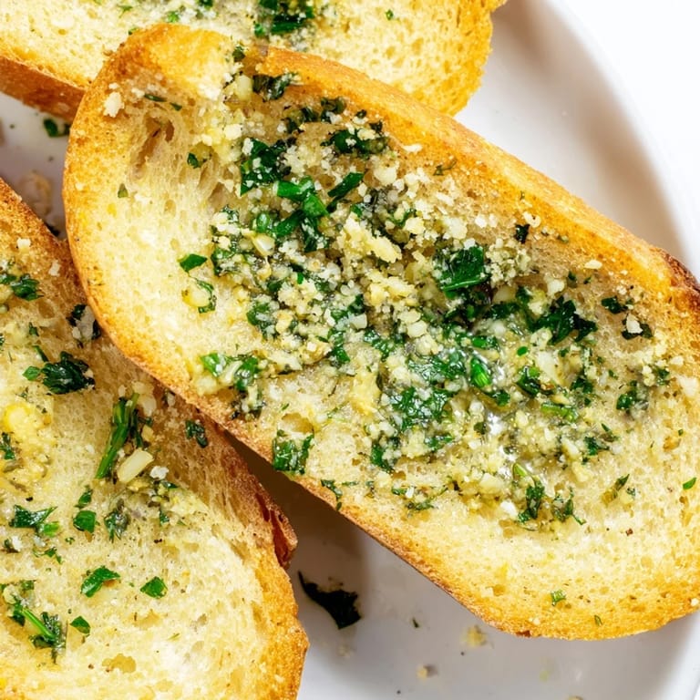 Garlic Bread broiled to perfection with a golden crust, ideal for a family dinner.