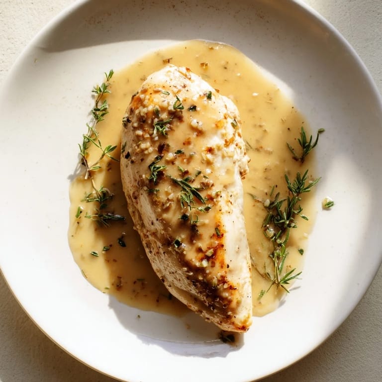 Juicy, gluten-free Honey Dijon Chicken Skillet resting in a rich, tangy sauce, ready to be served.