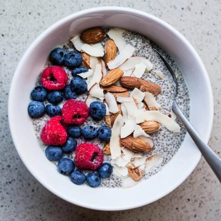 Poppy seed chia pudding layered with vibrant berries and crunchy nuts for a healthy breakfast.