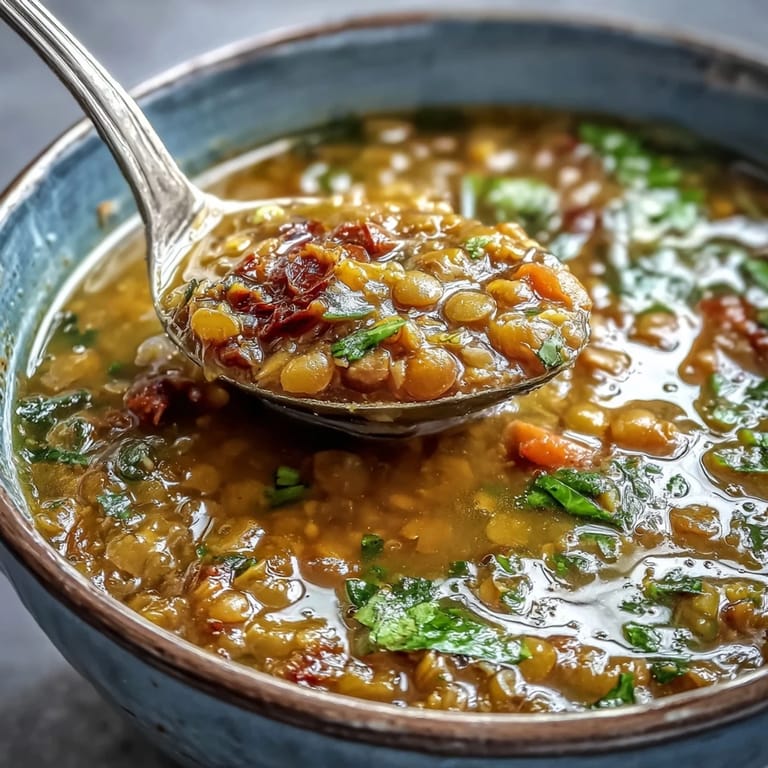 A hearty bowl of vegan Mung Bean Soup garnished with fresh cilantro and a lemon wedge, served alongside fluffy steamed rice.