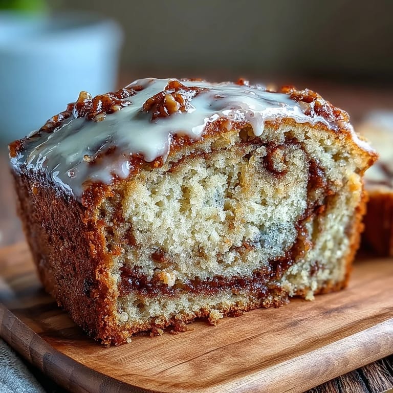 Perfectly sliced piece of Cream Cheese Cinnamon Swirl Banana Bread served on a white plate, ideal for breakfast or dessert.