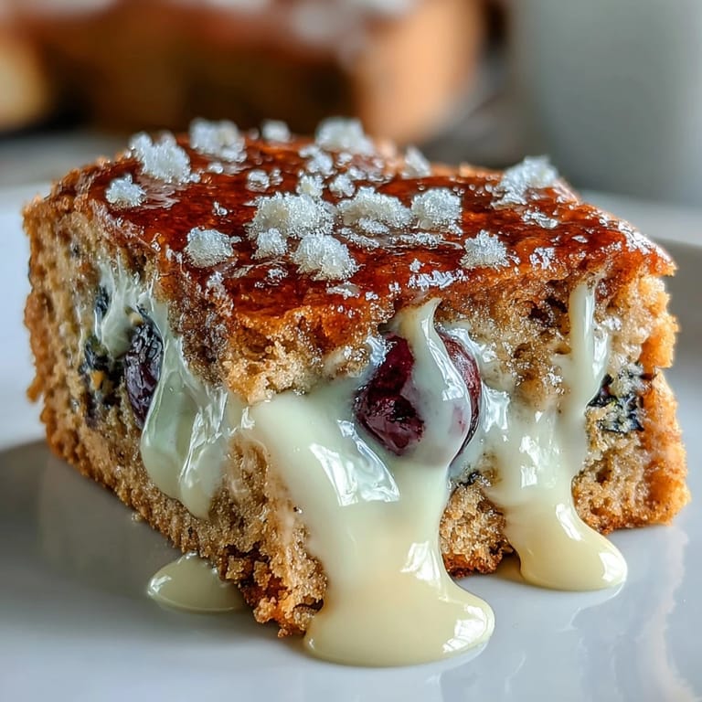 Chewy White Chocolate Lemon Blueberry Blondies baked golden brown, perfect for dessert.