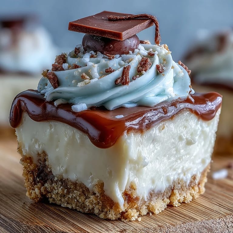 Golden crust and smooth filling make these graduation cheesecake bites irresistible.