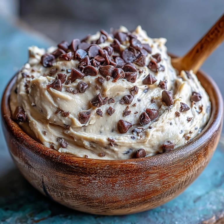Creamy, easy chickpea cookie dough dip served with fruit and crispy crackers for dipping.