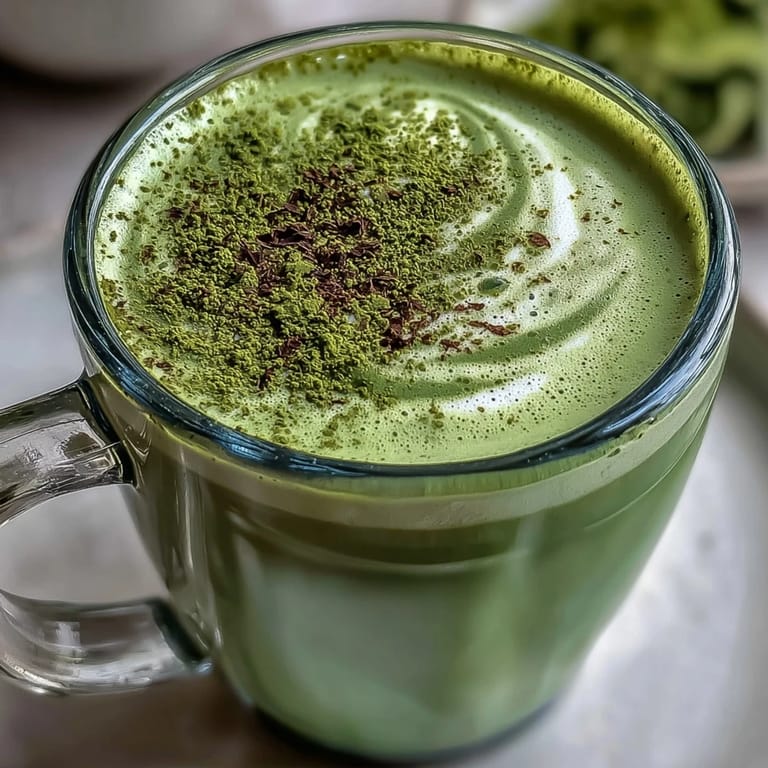 Delicious matcha oat milk latte, a smooth, dairy-free beverage with a striking verdant hue.