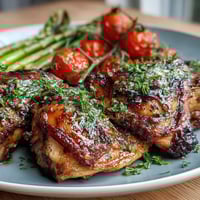 Healthy Easy Sheet Pan Chicken with Spring Veggies sizzling with juicy chicken and crisp seasonal vegetables, drizzled with a bright lemon-herb marinade. A colorful, nourishing dinner ready in just 45 minutes.  