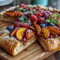 1. A rustic, golden galette bursting with ripe summer stone fruits layered over luscious almond frangipane, all wrapped in flaky, buttery pastry.  