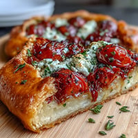 Rustic Roasted Cherry Tomato and Feta Galette bursting with savory flavor.